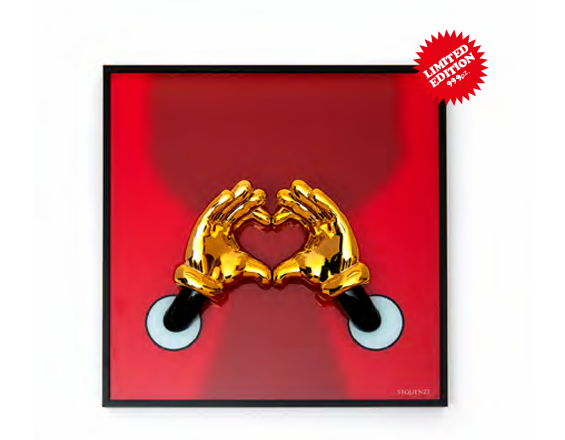 Quadro wall heart oro/rosso 50x50cm - Sequenze