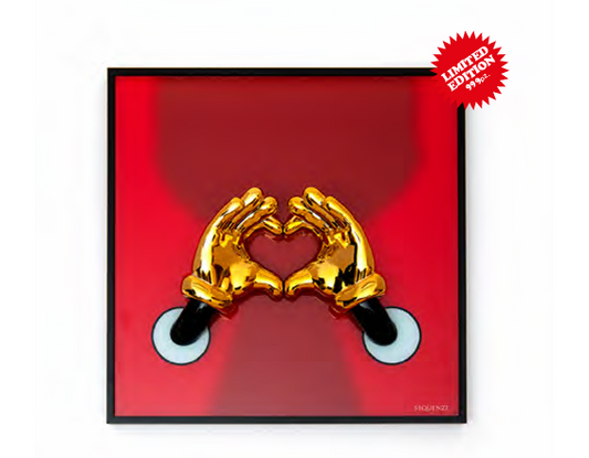 Quadro wall heart oro/rosso 50x50cm - Sequenze