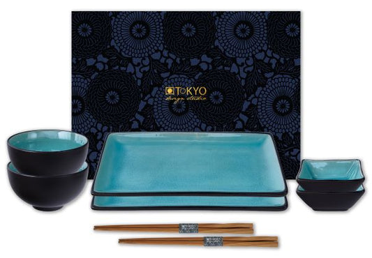 Tokyo Design Glassy Turquoise Set Regalo 8 pz. Blu