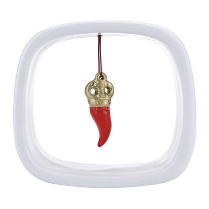Cornice in ceramica con Elemento Scaramantico pendente
